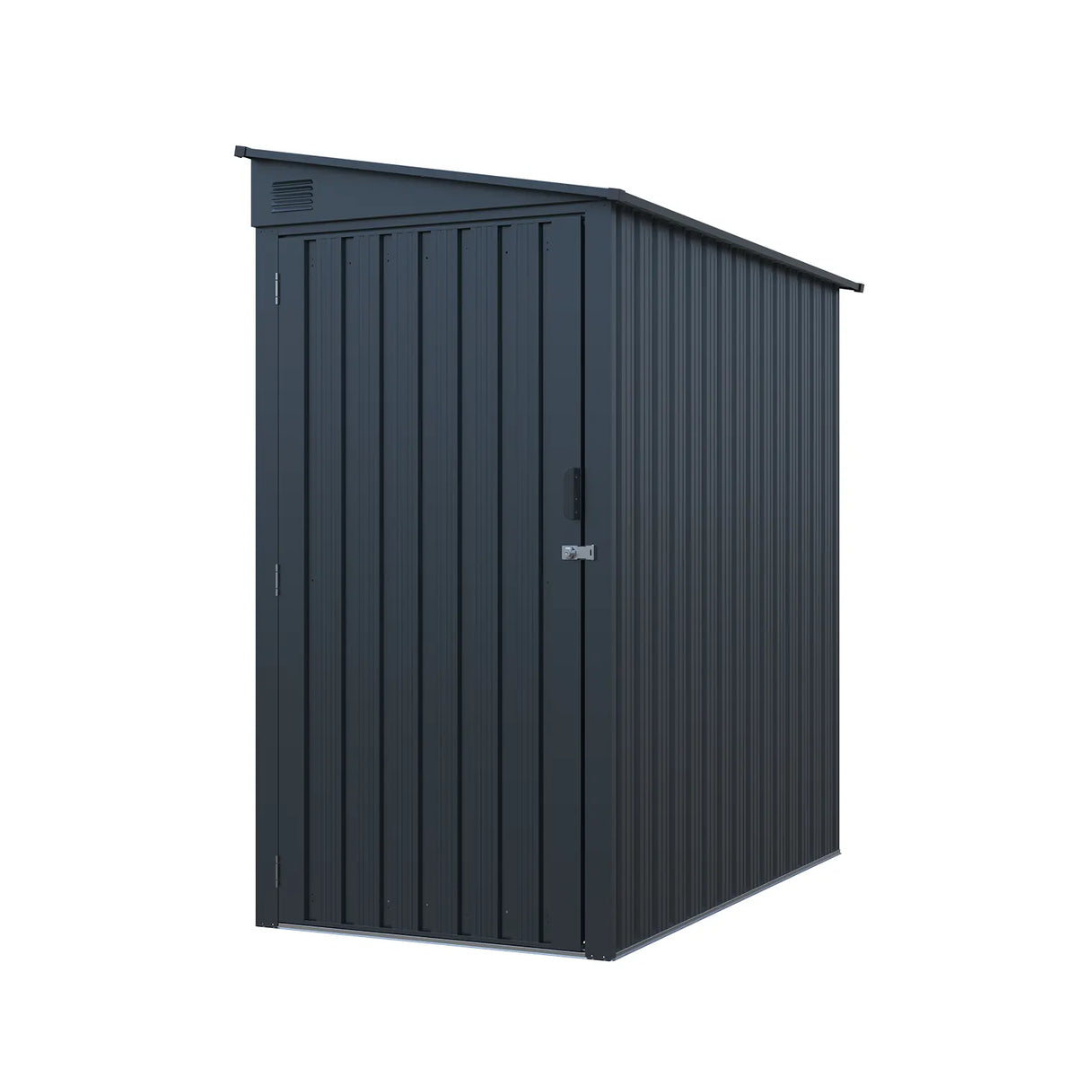 3' x 6' Galvanized Metal Pent Shed, 29 GA Corrugated Metal, 75" Upper edge, TMG-MS0306-0