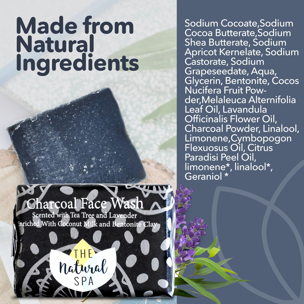 Charcoal face wash bar, round black solid facial soap for naturally detoxifying vegan skincare. — view 3
