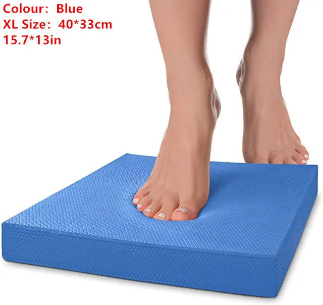 Blue TPE yoga balance pad cushion for core stability and fitness training exercises — view 4