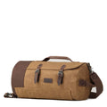 Heritage canvas duffel backpack in waxed cotton with genuine leather trimmings and antique brass hardware