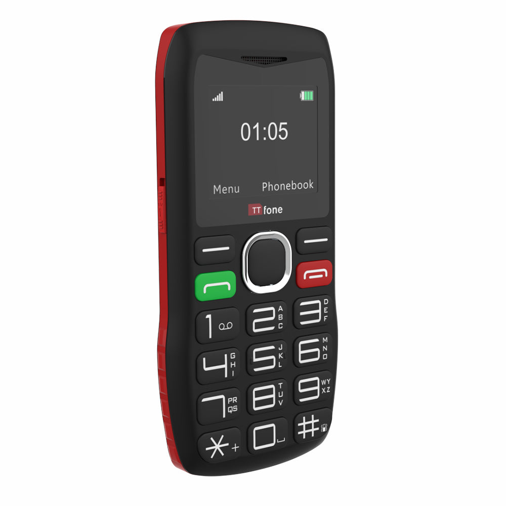 Big button mobile phone with bright display screen easy to press keypad and charging cable