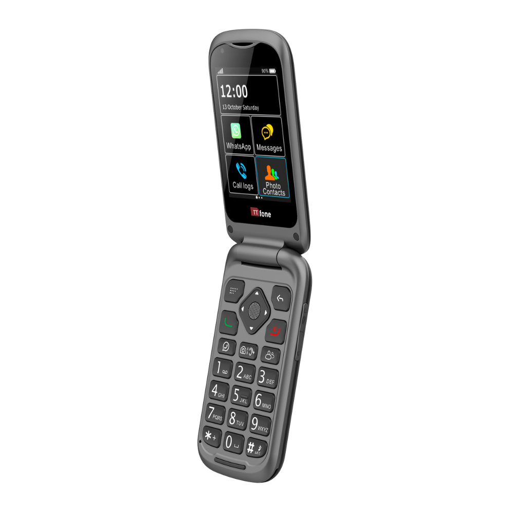 Black TTfone TT970 4G mobile phone bundle displaying protective case and convenient car charger — view 3