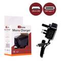 Official TTfone mains charger with MicroUSB and Type-C cable for reliable fast device charging
