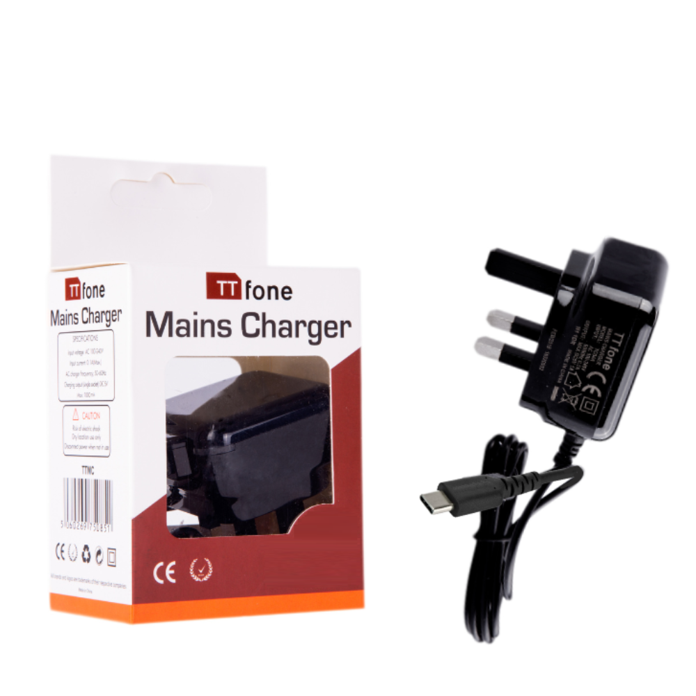 Official TTfone mains charger with MicroUSB and Type-C cable for reliable fast device charging — view 4