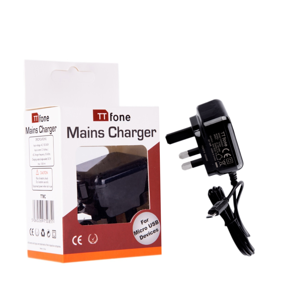 Official TTfone mains charger with MicroUSB and Type-C cable for reliable fast device charging — view 5