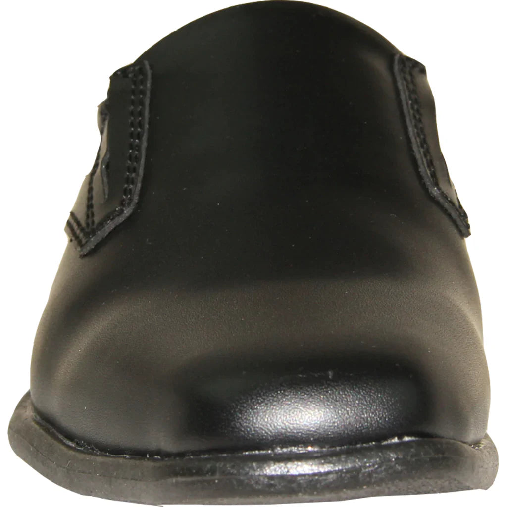 Vangelo boys tuxedo dress shoe in black, featuring a pointy square toe and polished shiny finish. — view 3