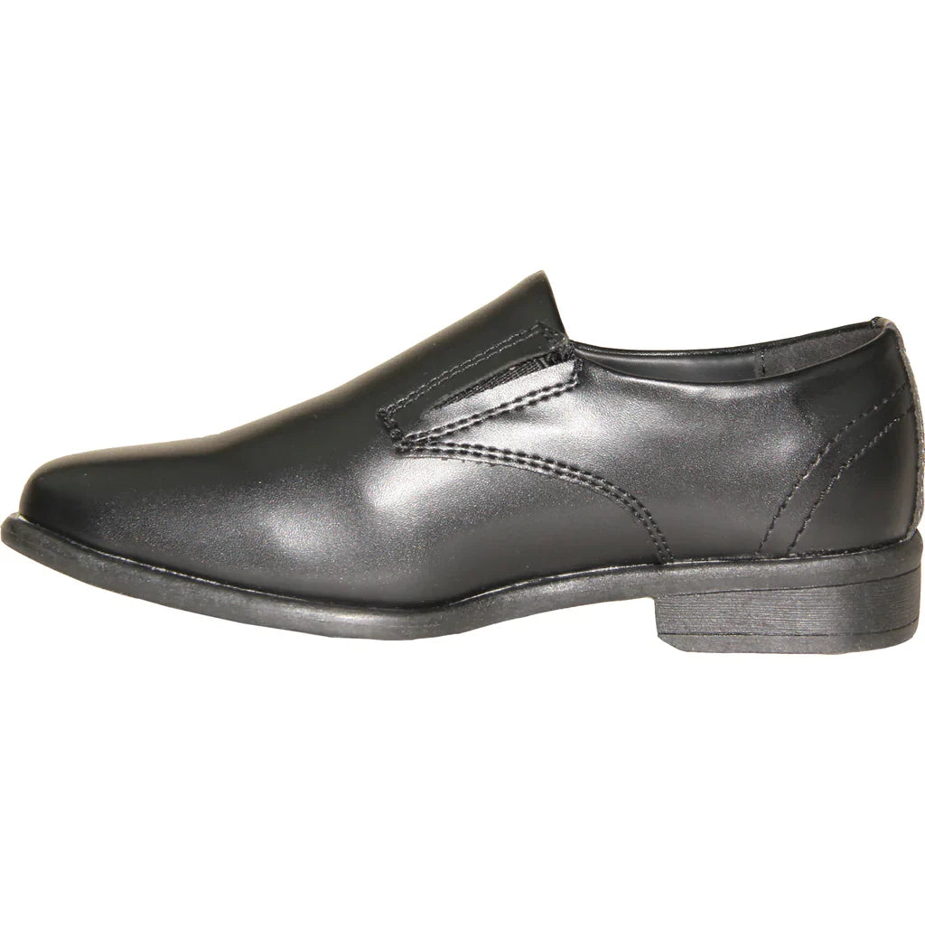Vangelo boys tuxedo dress shoe in black, featuring a pointy square toe and polished shiny finish. — view 5