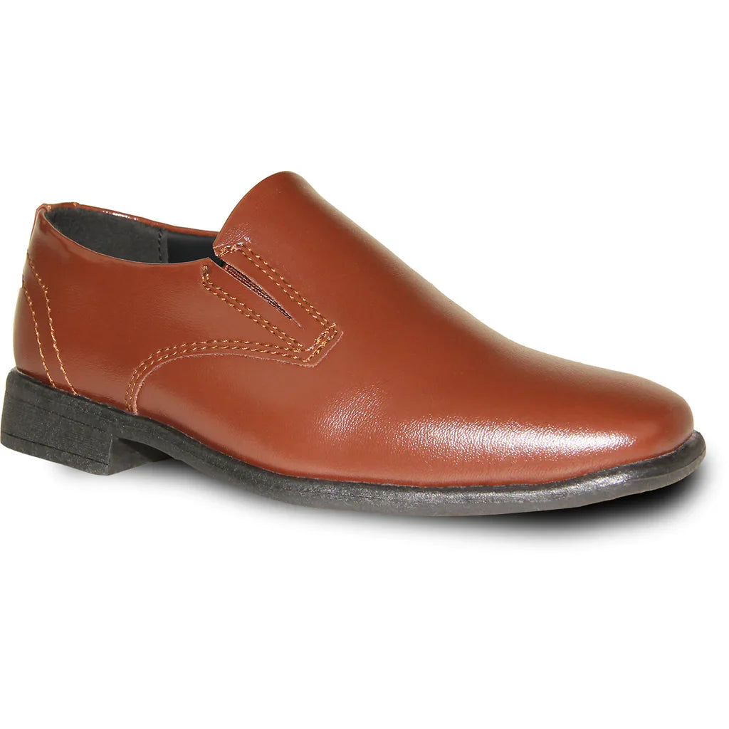 Vangelo boys tuxedo dress shoe in black, featuring a pointy square toe and polished shiny finish. — view 2