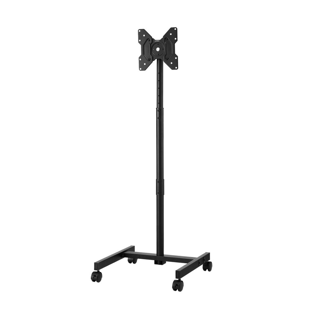 Black Artiss universal mobile TV stand with adjustable height and lockable caster wheels