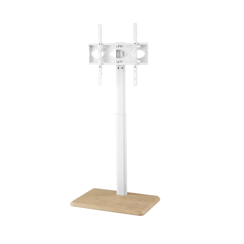 Artiss white steel rolling TV stand with adjustable height and swivel functionality for flat screens