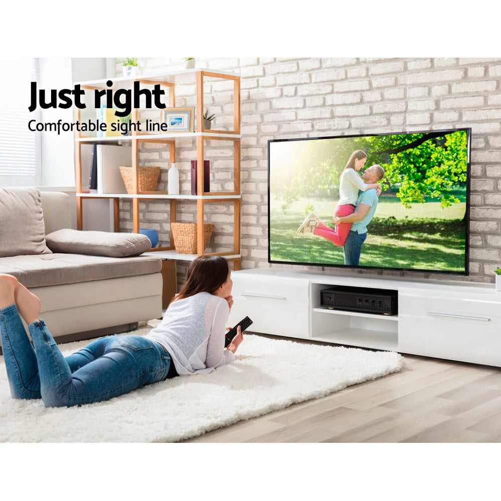Black powder-coated steel full motion TV wall mount bracket with swivel and tilt capabilities — view 3