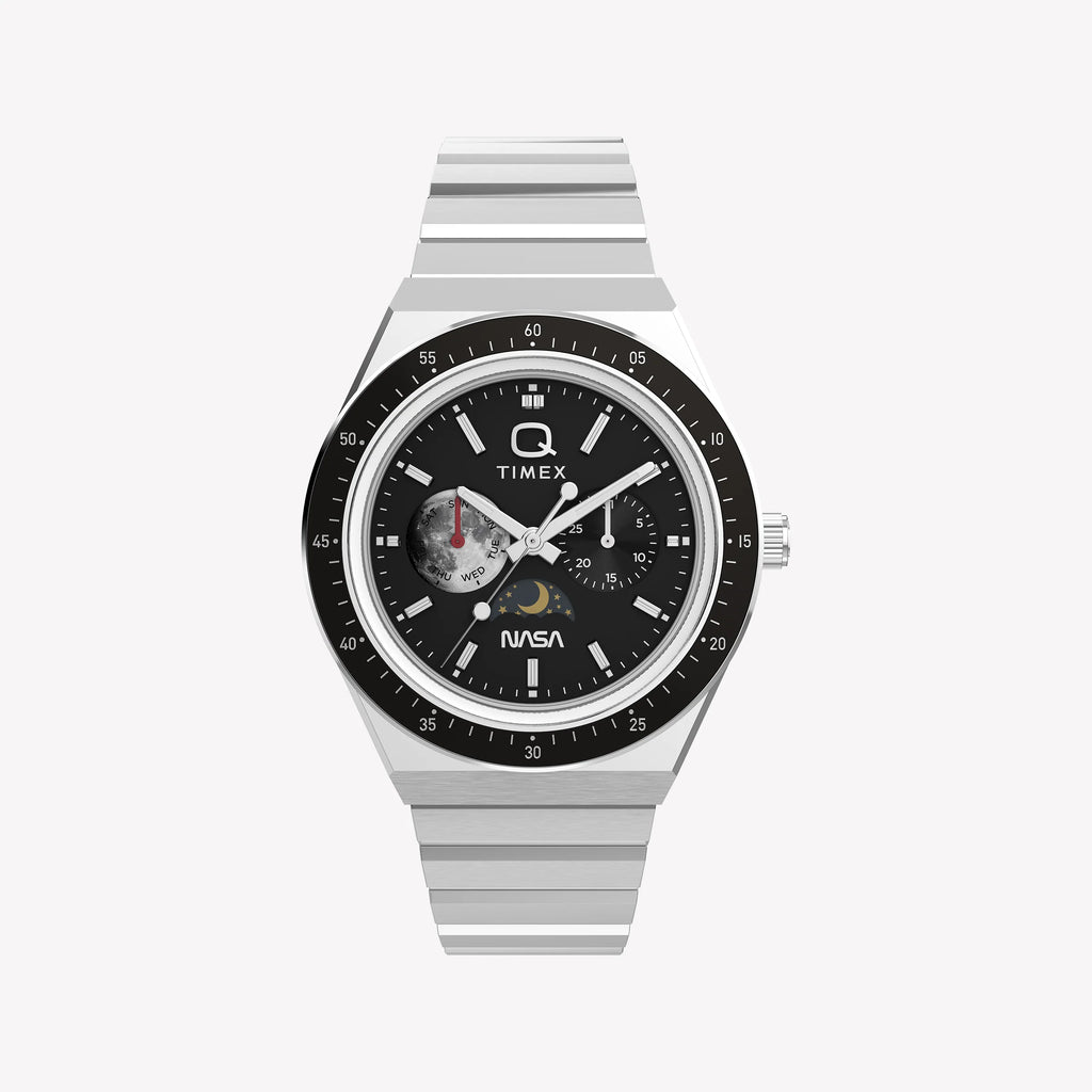 TIMEX Men's Stainless Steel Silver-Tone, Black Dial | TW2Y56700-0