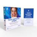 White professional teeth whitening strips in packaging for gentle peroxide free home oral care