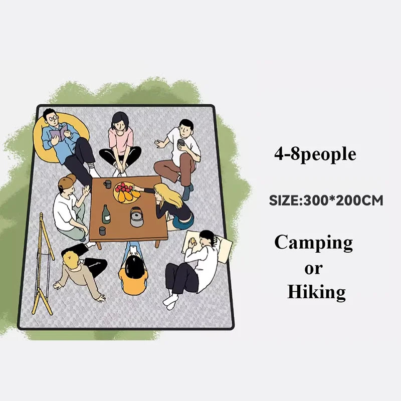 Waterproof silver aluminum outdoor picnic mat folded compactly next to its convenient portable storage bag — view 3