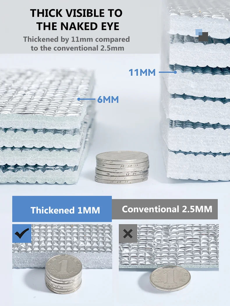 Waterproof silver aluminum outdoor picnic mat folded compactly next to its convenient portable storage bag — view 5