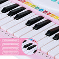 Blue 37 key kids electric piano keyboard with detachable microphone and music stand