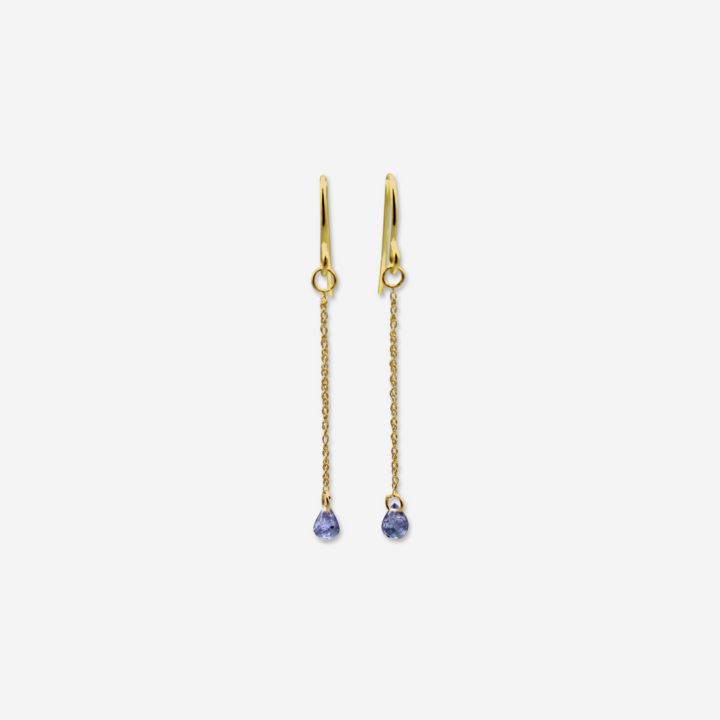Tanzanite Drop Earrings | 14K Gold Fine Jewelry-0