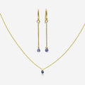 Tanzanite Drop Earrings & Necklace Set | 14K Gold-0