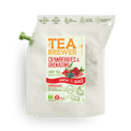 Cranberry and grenadine organic tea brewer pouch featuring fresh goji berries and bright pomegranate seeds