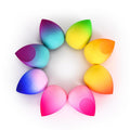 Teardrop makeup sponge with pointed tip for foundation blending and cosmetic application