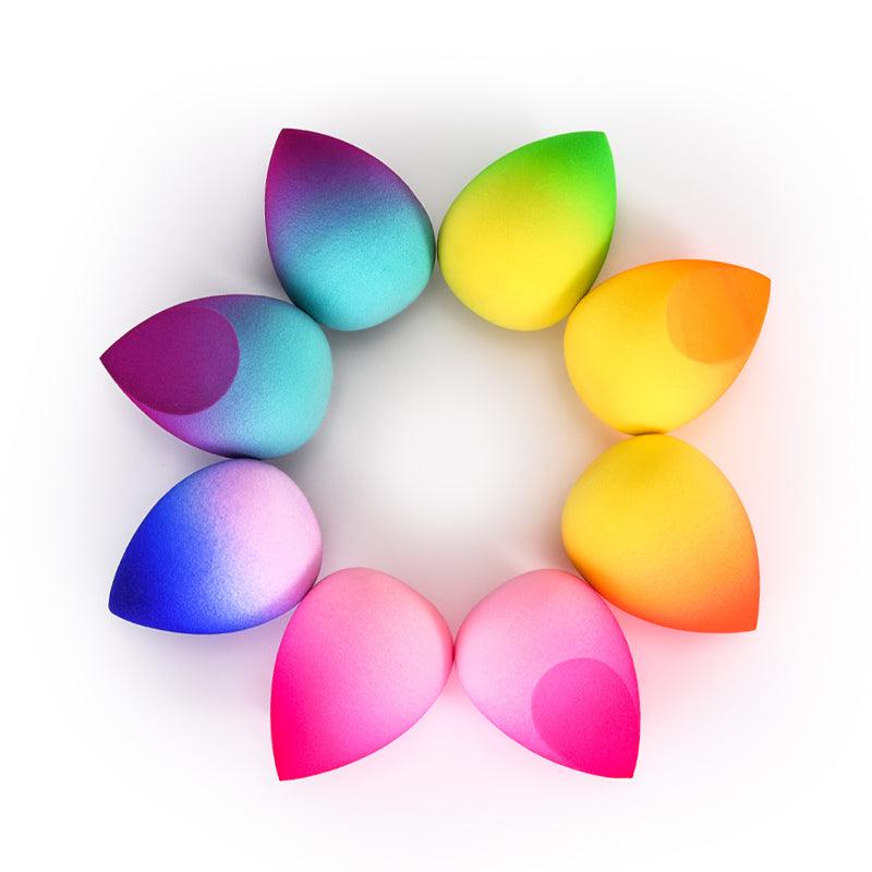 Teardrop makeup sponge with pointed tip for foundation blending and cosmetic application