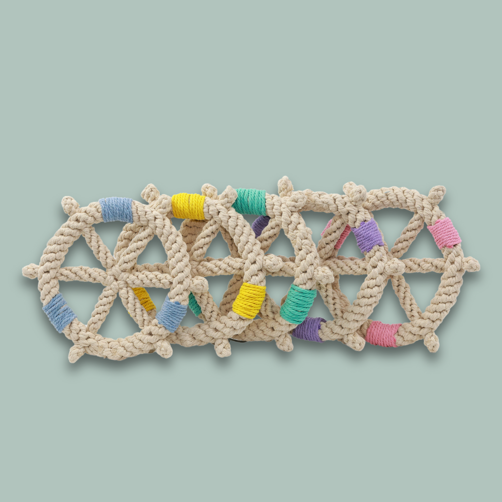 Color wheel Macrame Rope Pet Toy-1