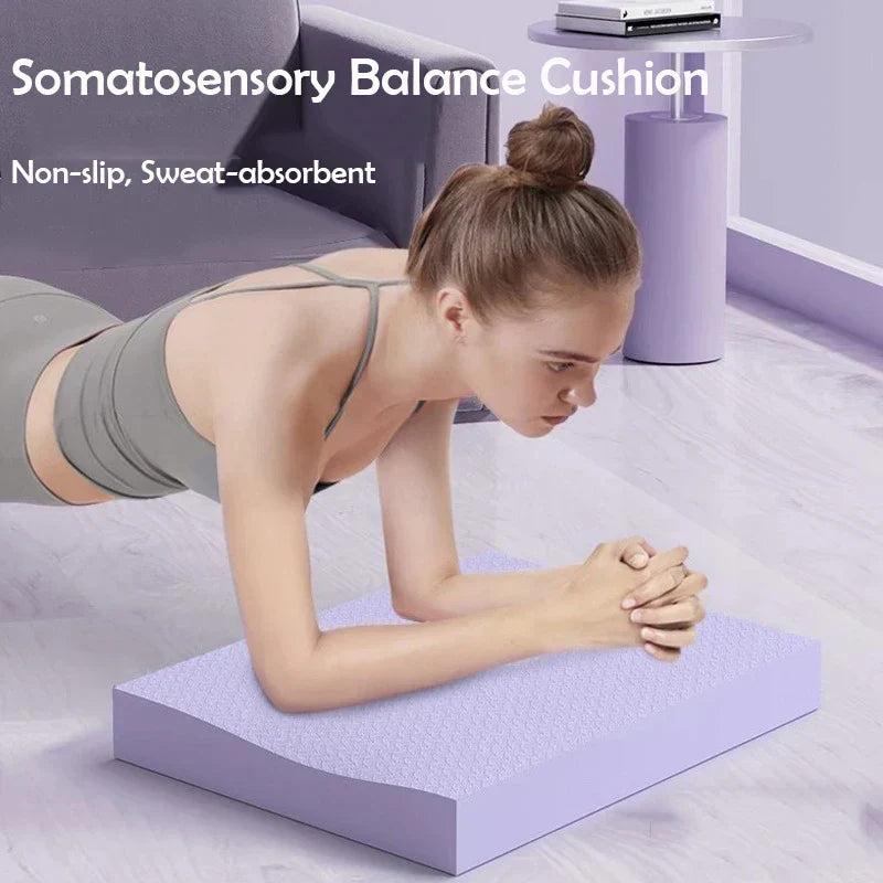 Purple TPE balance pad for yoga and physical therapy, featuring a non-slip textured surface. — view 3