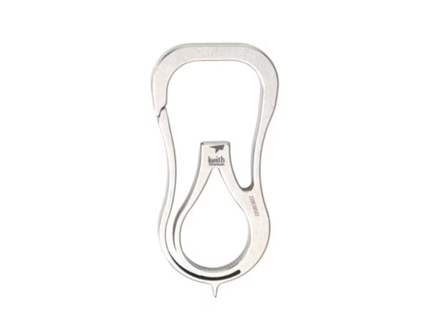 KEITH titanium carabiner set of two silver multi-tool clips with bottle opener and flathead screwdriver — view 3