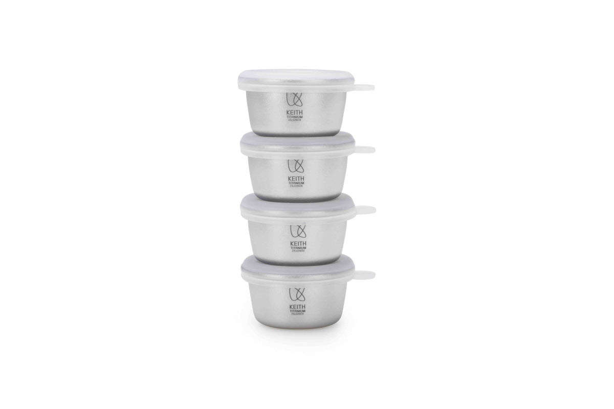 KEITH Titanium Mini Container Set with Pouch, 4-Piece - Ti1161-1