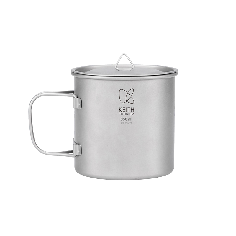 KEITH Titanium Single-Wall Mug with Folding Handle and Lid, 220–900ml-0