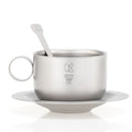 KEITH Titanium Double-Wall Coffee Cup Set with Saucer & Spoon, 150ml - Ti3601-0