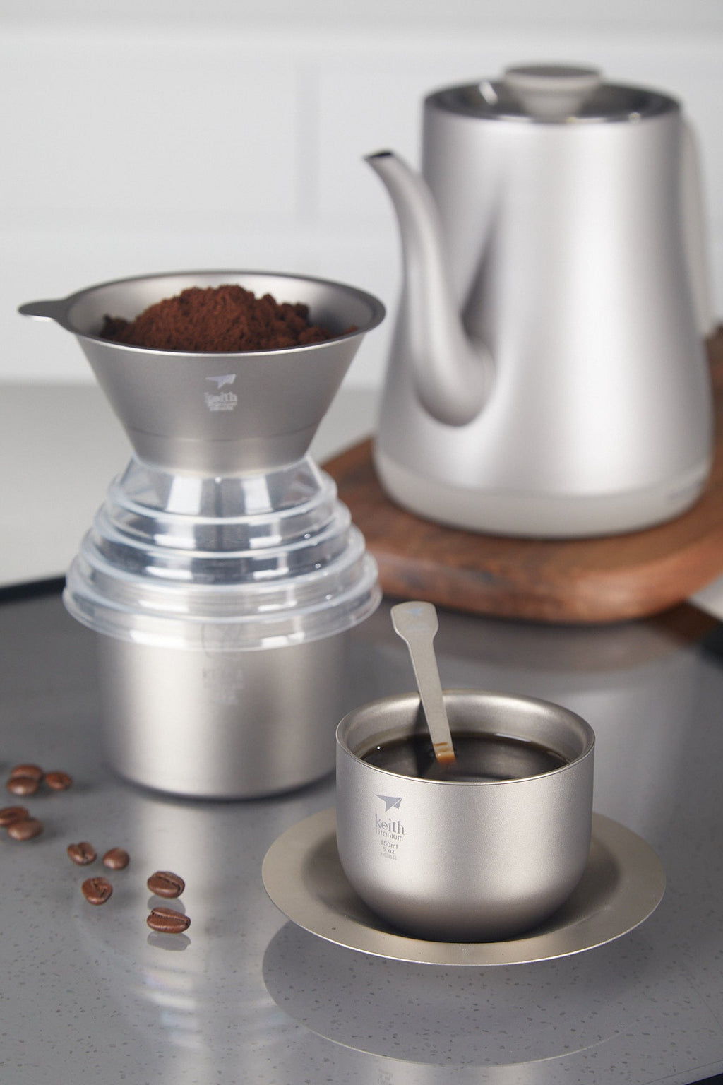 KEITH Titanium Ti3661 Titanium Coffee Funnel-2