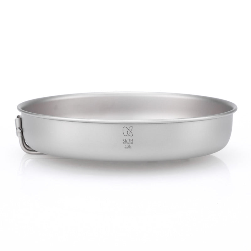 KEITH Titanium Fry Pan with Folding Handle, 1000ml - Ti6034-0