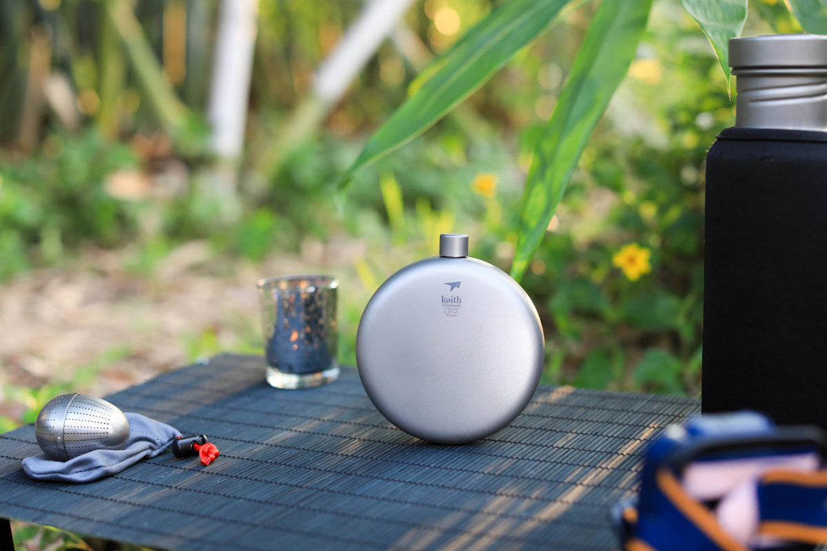 KEITH Titanium Round Flask with Funnel, 150ml - Ti9302-4