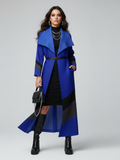 Women's tie-waist windbreaker jacket with turn-down collar, adjustable belt, and delicate pleat details