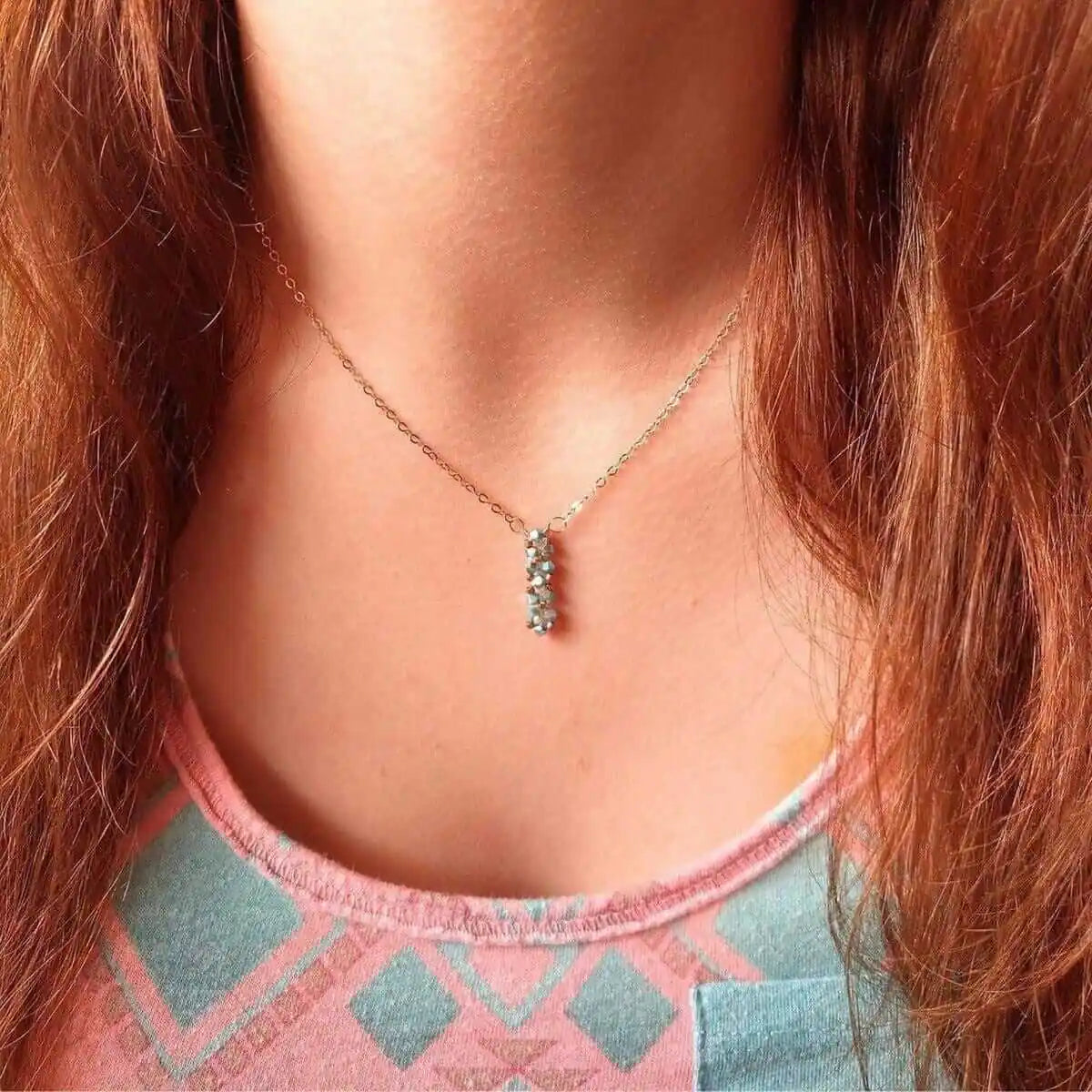 Tiny Super Sparkly Rock Candy Crystal Bar Necklace-1