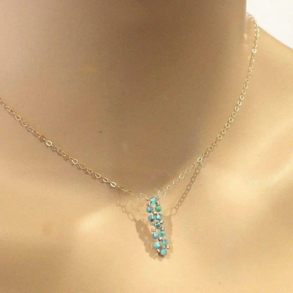 Tiny Super Sparkly Rock Candy Crystal Bar Necklace-4
