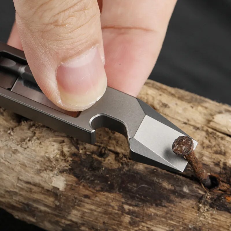 WARHERO titanium tactical multitool with pocket clip, bottle opener, and keychain hole for everyday carry — view 5