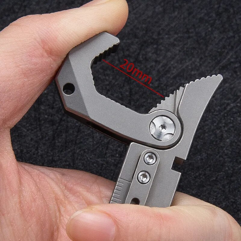 WARHERO titanium tactical multitool with pocket clip, bottle opener, and keychain hole for everyday carry — view 4