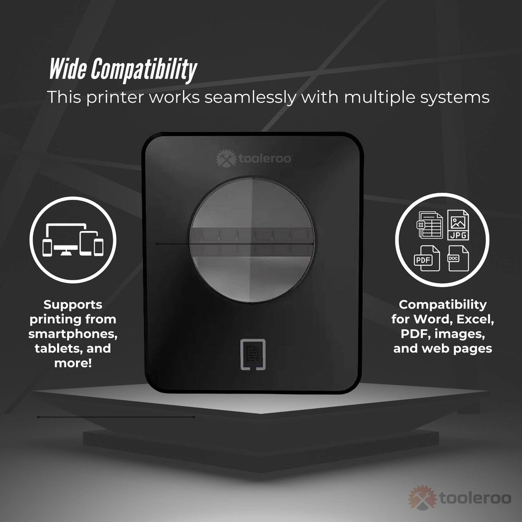 Bluetooth thermal label printer in black printing shipping labels and POS receipts — view 4