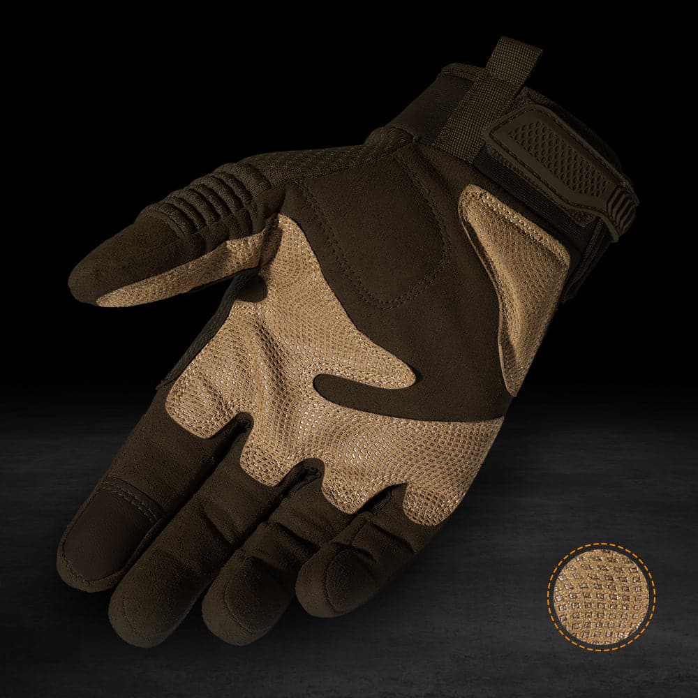 Tactical outdoor climbing gloves with PU leather accents, hard shell shockproof knuckles, and adjustable wrists — view 5