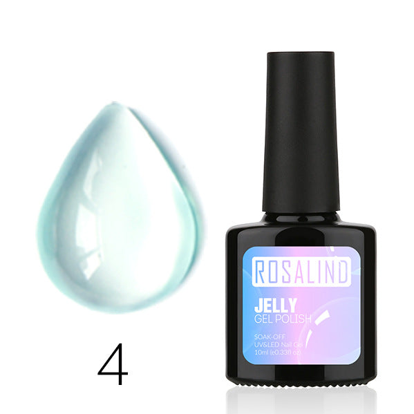 Translucent nail polish bottle and applicator brush featuring a sheer natural resin formula — view 4