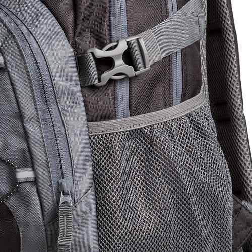 Trespass Albus 30 litre casual hiking backpack in durable polyester with padded straps and zip sections — view 3