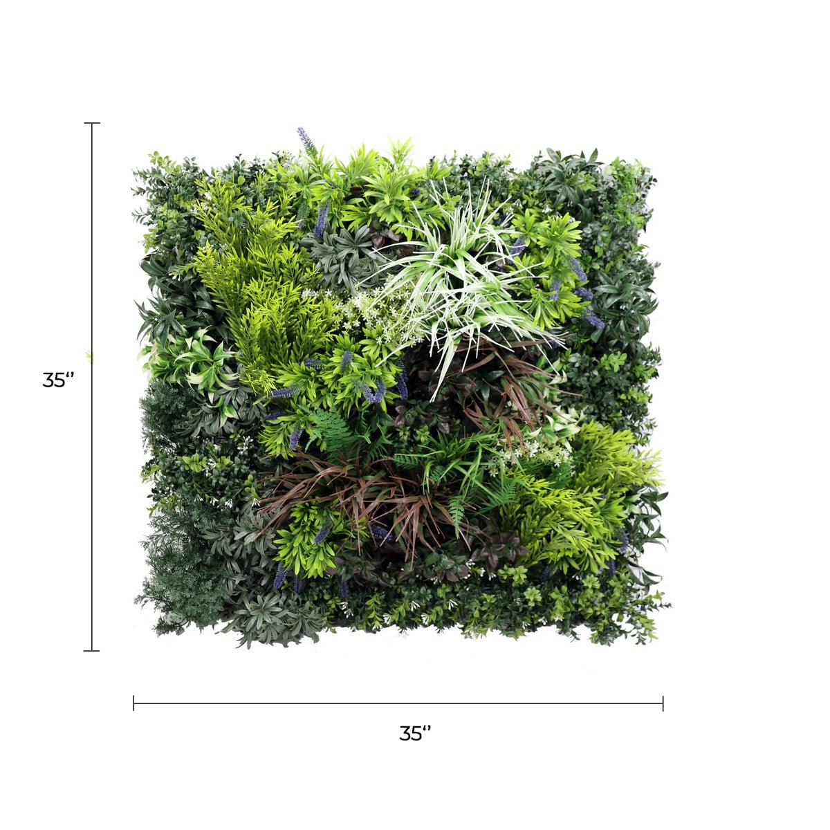 Tropical Forest Artificial Vertical Garden Green Wall Panel 35×35in – NFPA 701 Certified – UV Resistant – Commercial Grade-1