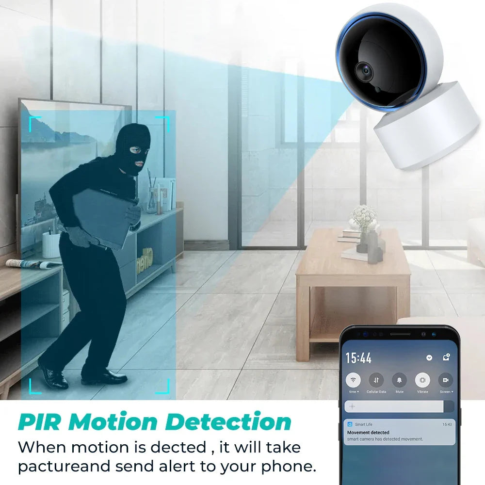 NNEOBA 1080P wifi baby monitor camera with 360-degree rotation night vision and sleek modern design — view 2