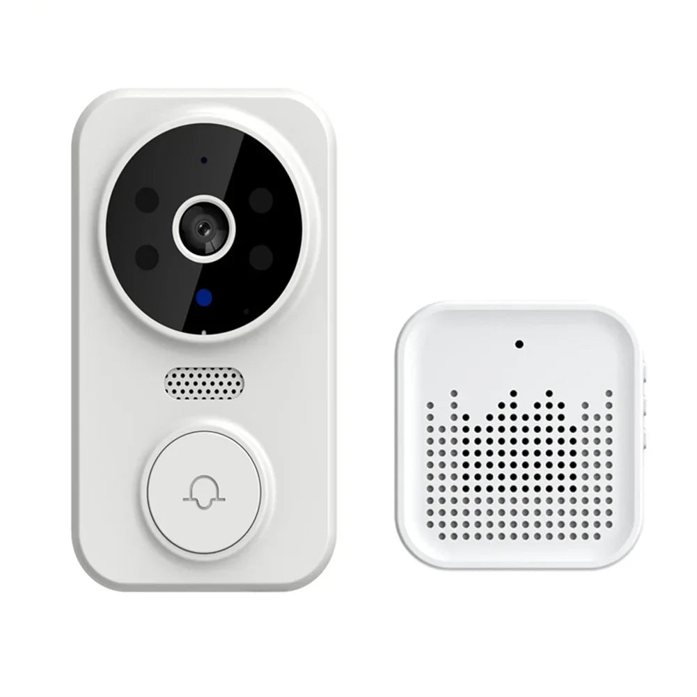 M8 wireless video doorbell camera in modern black finish with high definition wide angle lens