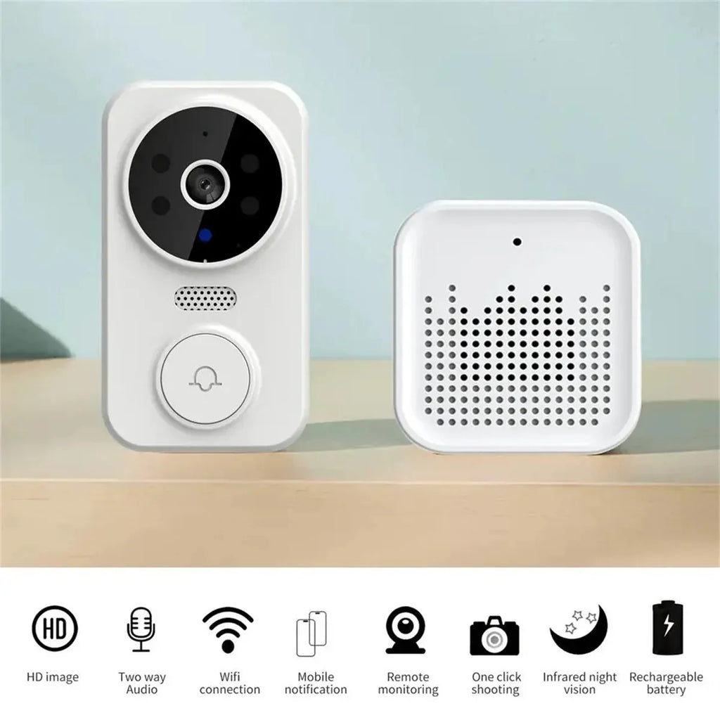 NNEOBA wireless video doorbell camera with HD lens, push button, and sleek modern design — view 2