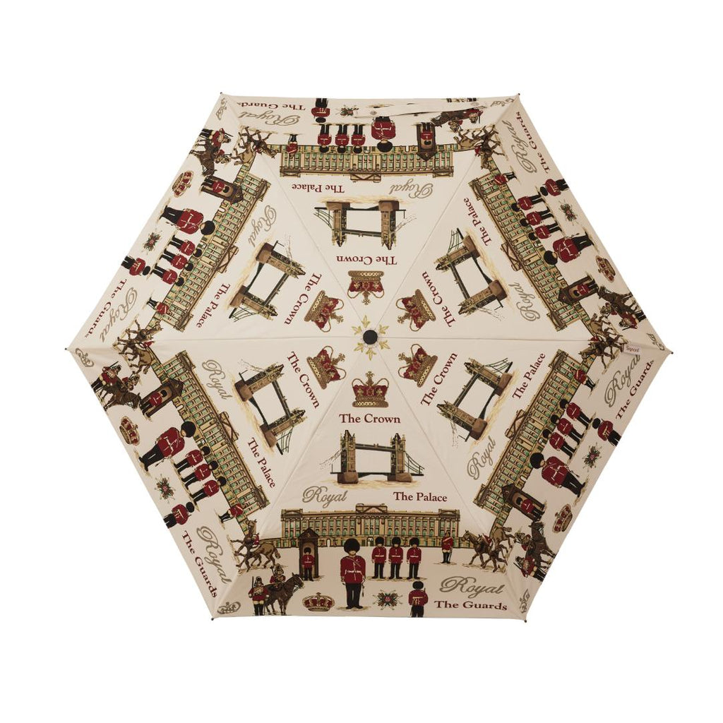 Royal Guard automatic folding umbrella with classic tapestry art design and matching protective storage sleeve. — view 2