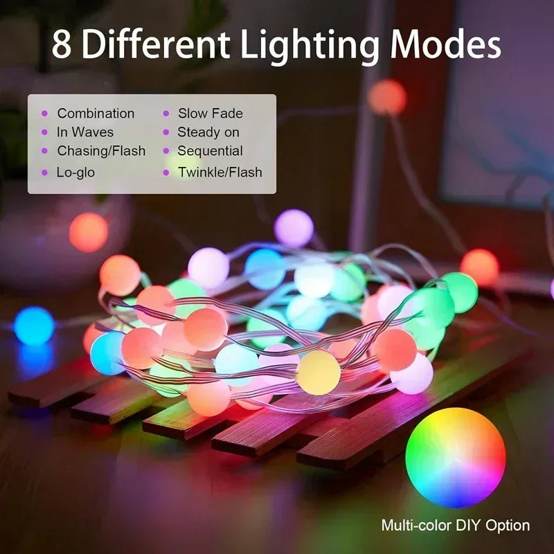 Bluetooth LED fairy string light with IR remote and flexible PVC wire for custom shaping — view 2