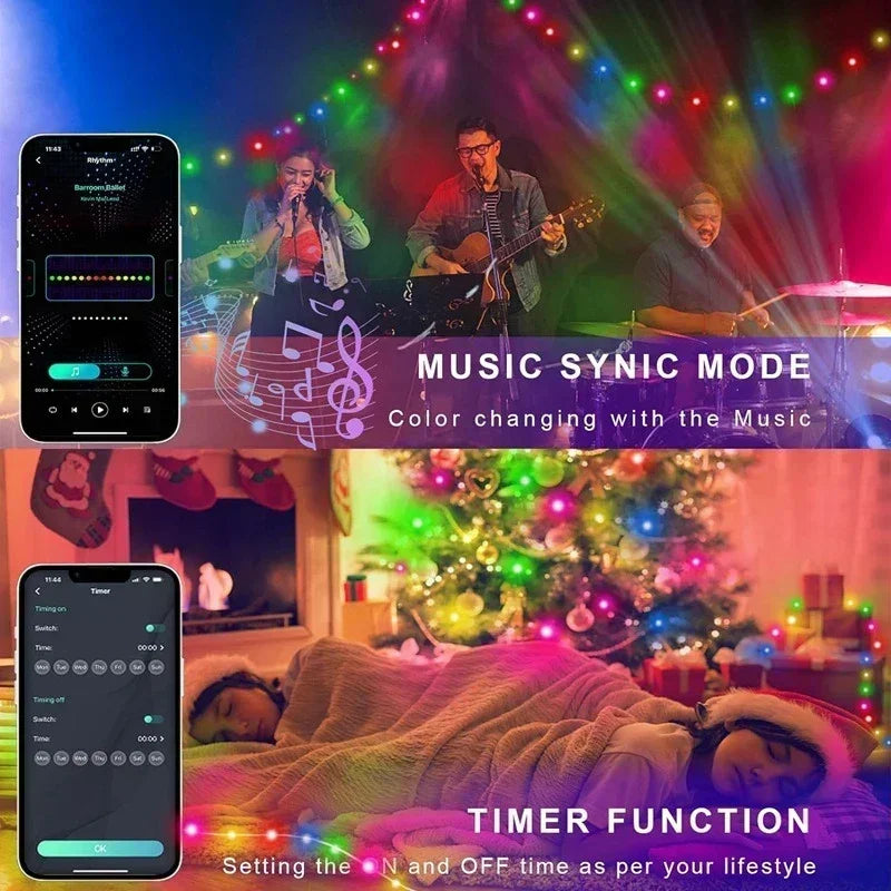 Bluetooth LED fairy string light with IR remote and flexible PVC wire for custom shaping — view 4